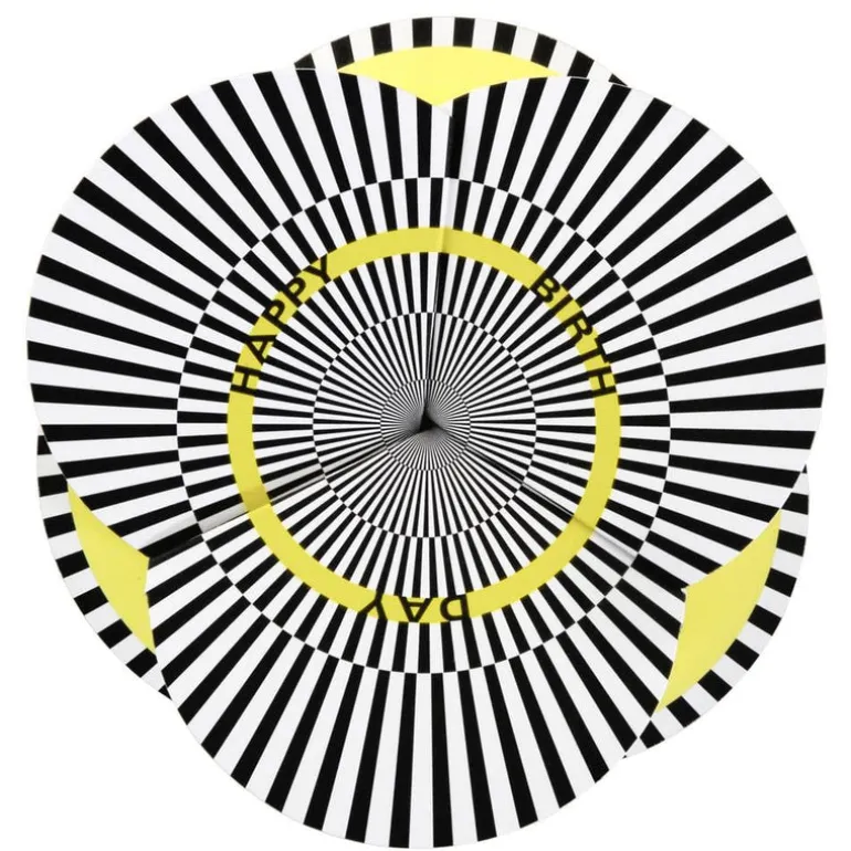 faltkarte | optical gelb, happy birthday – design kirstin hoevermann