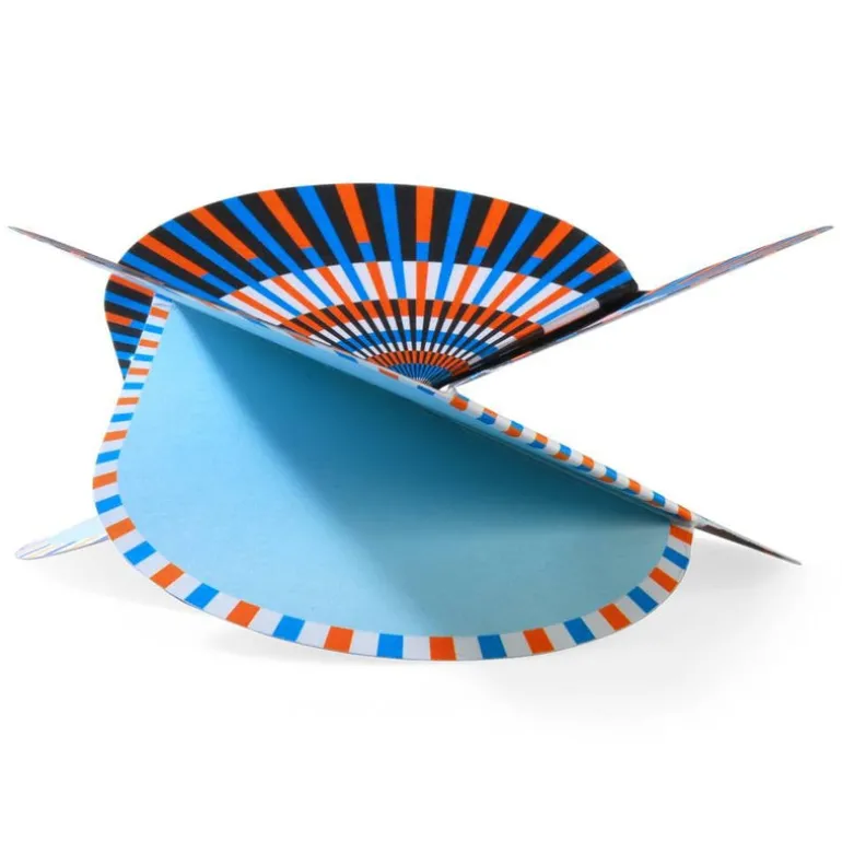 faltkarte | optical orange/blau – design kirstin hoevermann