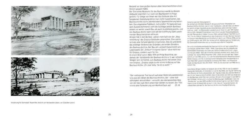 60 jahre bauhaus-archiv. zwei texte von hans maria wingler und christian wolsdorff